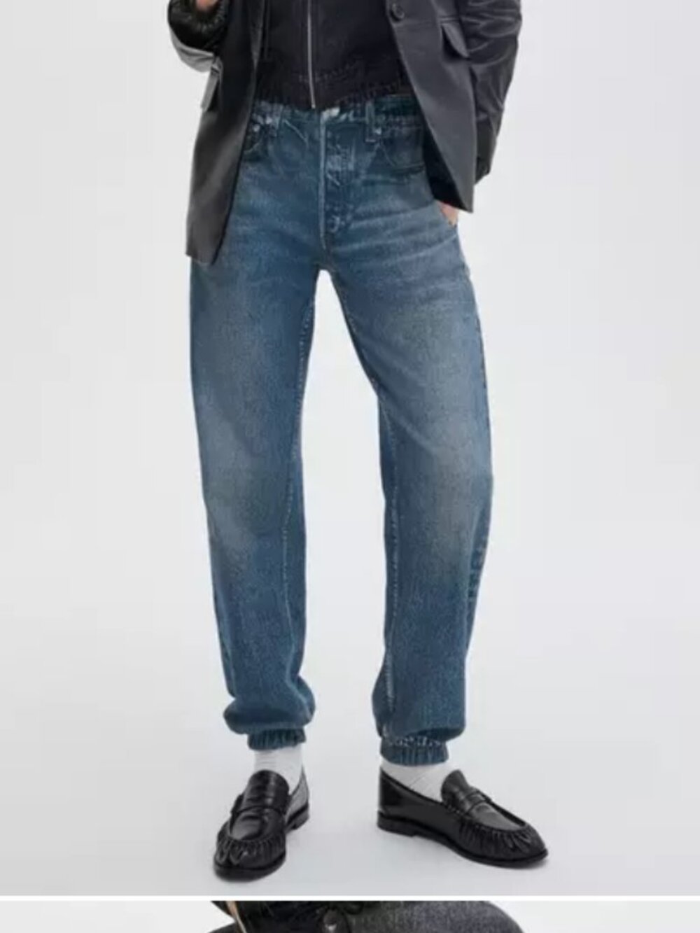 Rag and Bone Miramar Joggers Blue Washed Denim Jogger Jeans lynn l large